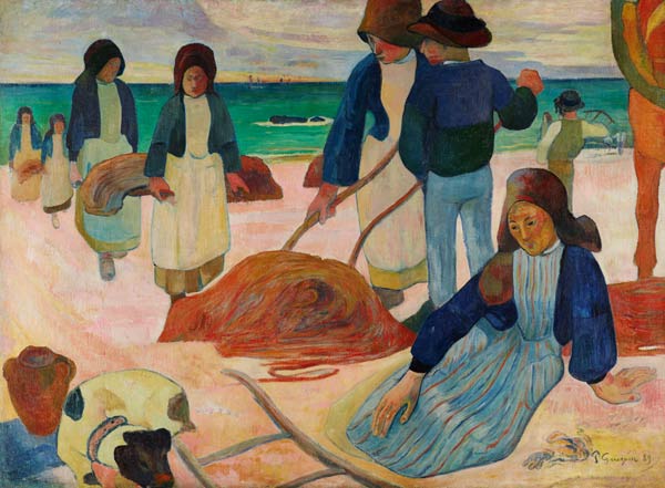 Bretonische Tangsammlerinnen (II) (Ramasseuses de varech (II)) von Paul Gauguin
