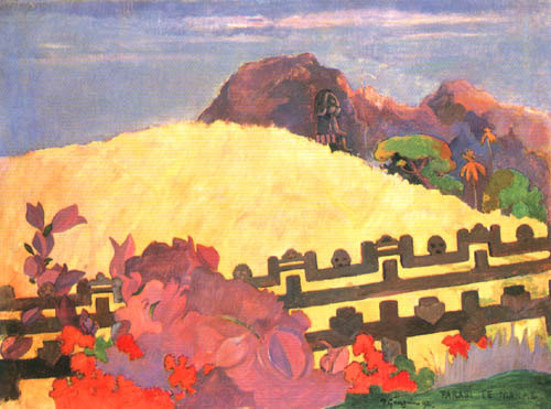 Dort ist der Tempel (Parahi te Marae) von Paul Gauguin