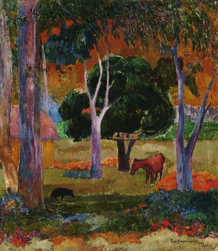 Hiva Oa (Landschaft mit Schwein und Pferd) 1903