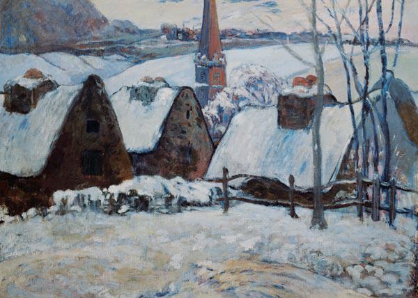Bretonisches Dorf im Schnee 1894-95