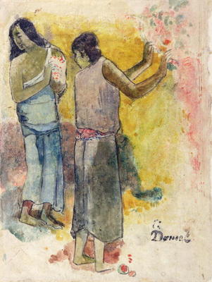 Two Figures, Study for 'Faa Iheiche', 1898 (w/c and pen on paper) von Paul Gauguin