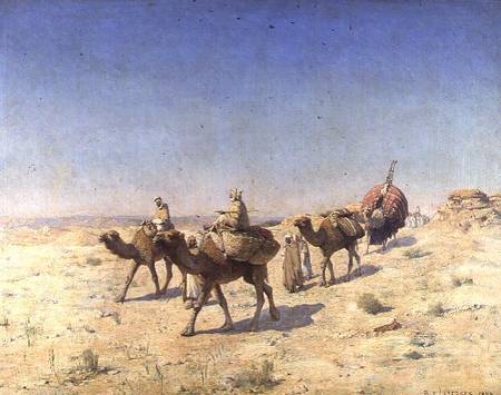 A Camel Train von Paul John Baptiste Lazerges