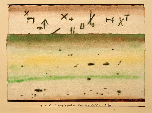 Himmelszeichen ueber dem Feld, 1924, von Paul Klee