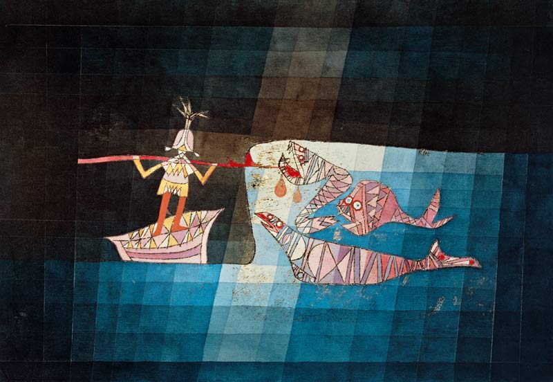 Kampfszene aus der komisch - phantastischen Oper Der Seefahrer von Paul Klee