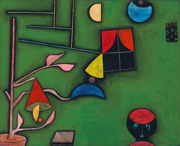 Stillleben mit Pflanze und Fenster von Paul Klee