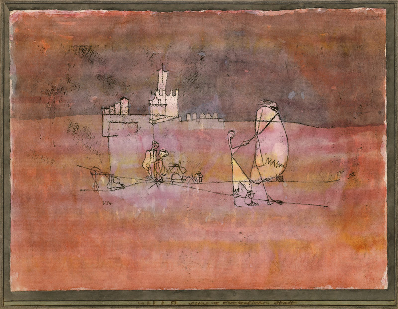 Szene vor einer arabischen Stadt von Paul Klee