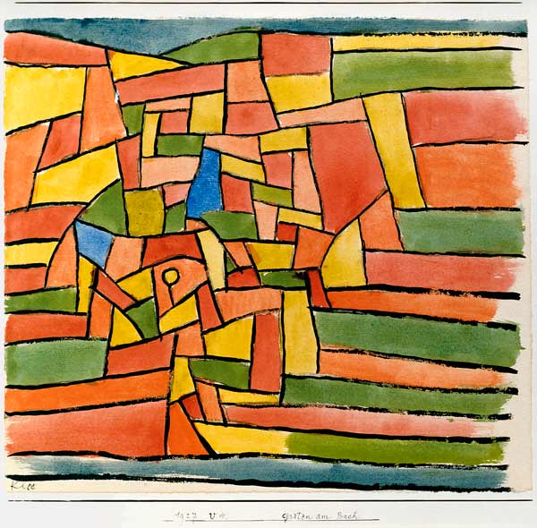 Garten am Bach, 1927. 220 (V 10). von Paul Klee