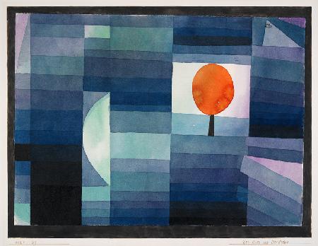 Der Bote des Herbstes (grün/violette Stufung mit orange Akzent) 1922