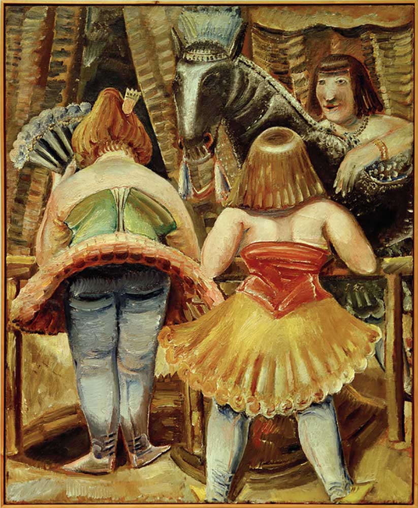 Zirkuspferd mit drei Frauen von Paul Kleinschmidt