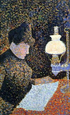 Woman by a lamp, 1890 (panel) 18th