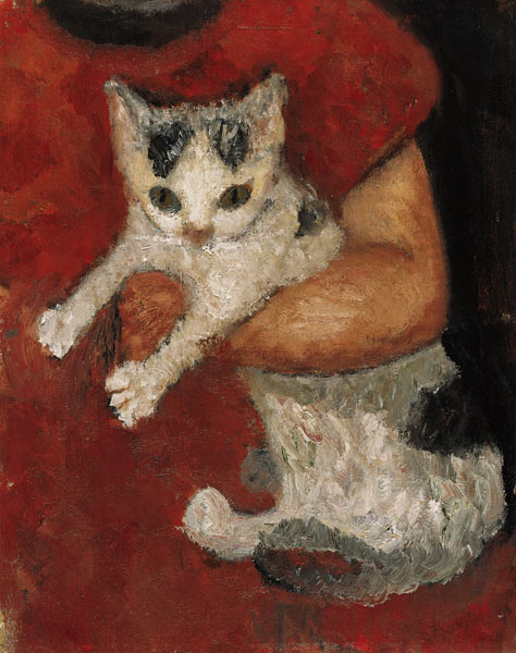 Katze in einem Kinderarm von Paula Modersohn-Becker