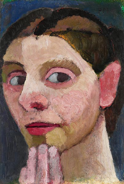 Selbstbildnis mit Hand am Kinn von Paula Modersohn-Becker