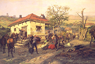 Szene aus dem russisch-türkischen Krieg 1876-1877 von Pawel Kowalewsky