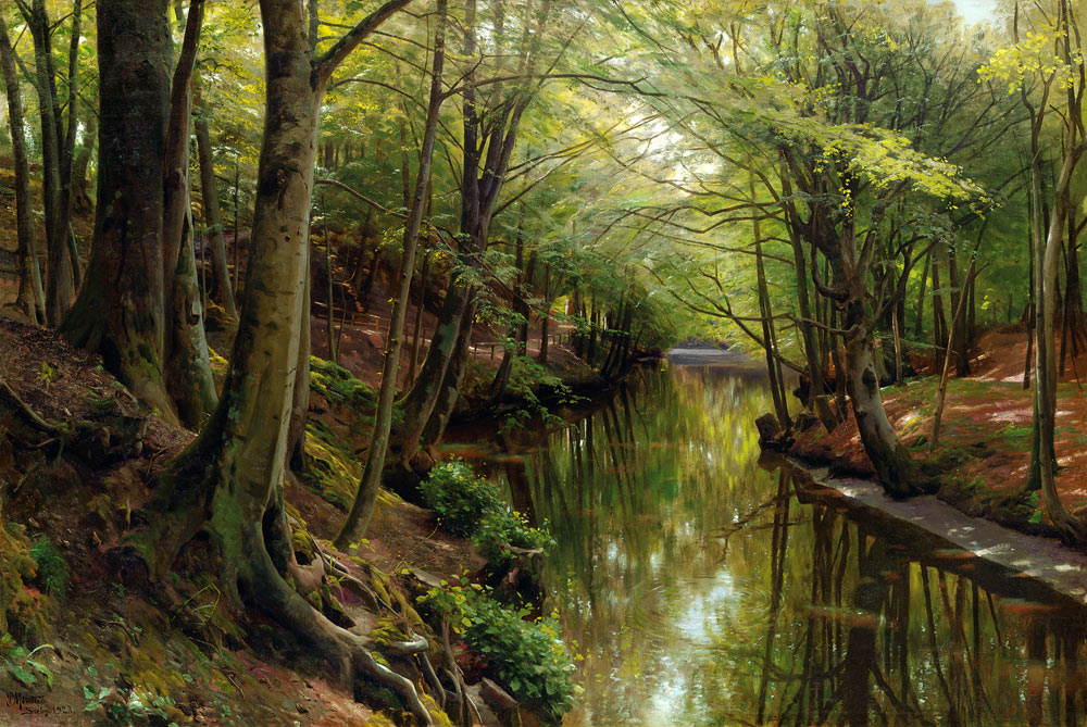 Gewässer in einem Wald von Peder Mørk Mønsted