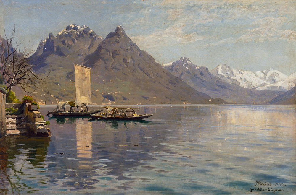 Sonnenschein am Luganer See von Peder Mørk Mønsted
