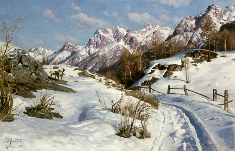 Winter im Engadin von Peder Mørk Mønsted
