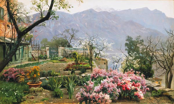 Blumengarten bei Bellagio. von Peder Mørk Mønsted