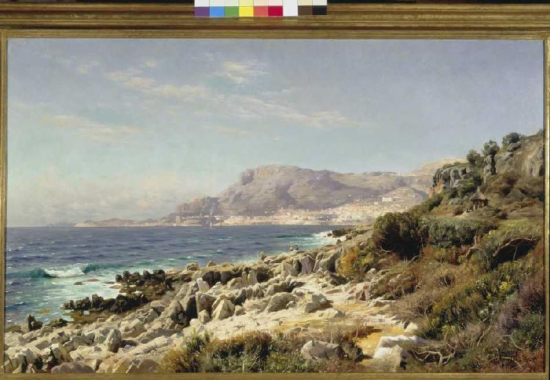 Küste bei Monte Carlo. von Peder Mørk Mønsted