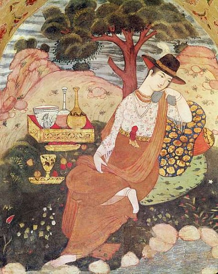 Princess sitting in a garden, Safavid Dynasty von Persian School