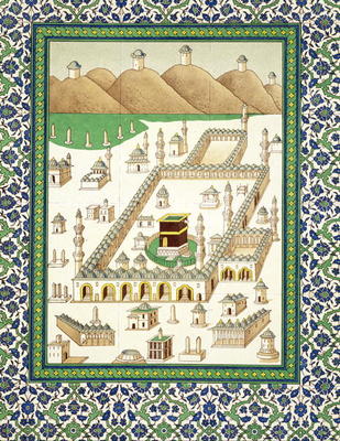 Schematic View of Mecca, showing the Qua'bah, from a book on Persian ceramics (print) von Persian School