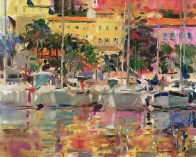Golden Harbour Vista (oil on canvas) 