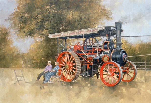 Traction Engine at the Great Eccleston Show, 1998 (oil on canvas)  von Peter Miller