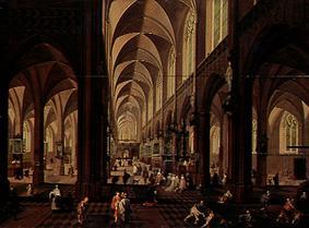 Das Innere der Kathedrale von Antwerpen (Staffage von Frans Francken III.) von Peter Neefs d.Ä.