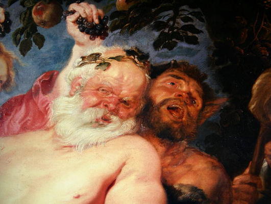 Drunken Silenus Supported by Satyrs, c.1620 (oil on canvas) (detail of 259760) von Peter Paul Rubens