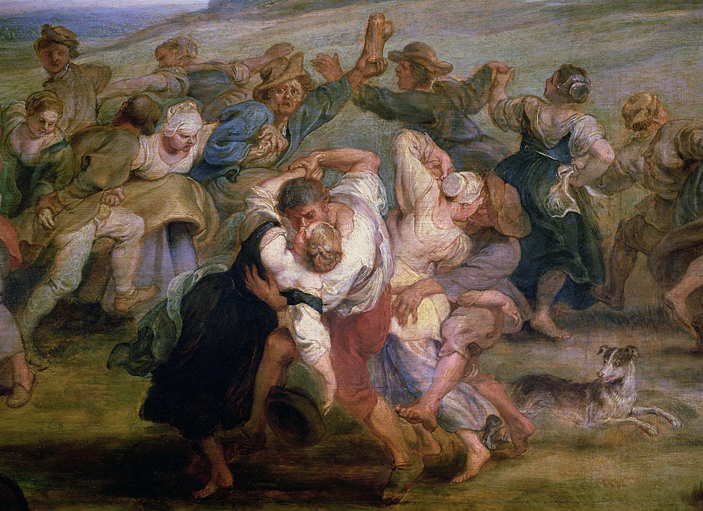 The Kermesse, detail of peasants dancing von Peter Paul Rubens