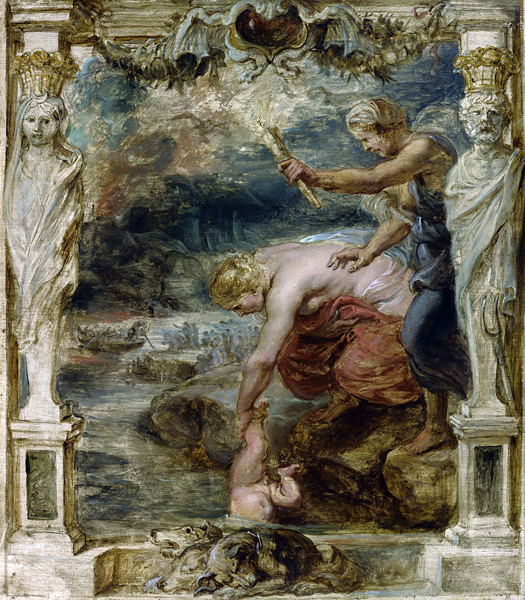 Thetis taucht Achilles in den Styx von Peter Paul Rubens