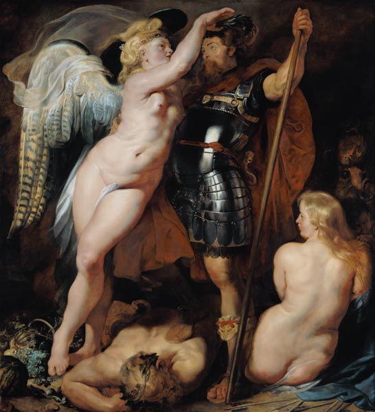 Die Krönung des Tugendhelden von Peter Paul Rubens