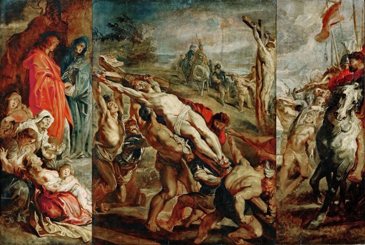 Die Kreuzaufrichtung (Triptychon, Studie) von Peter Paul Rubens