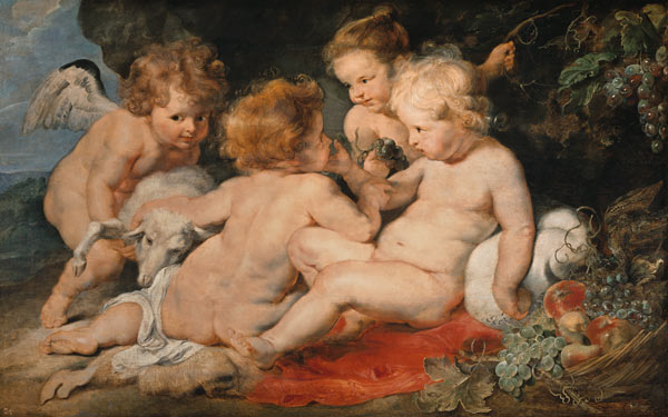 Infant Christ with John the Baptist and two angels von Peter Paul Rubens