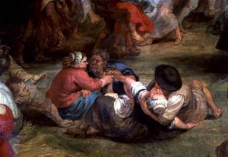 The Kermesse, detail of peasants von Peter Paul Rubens
