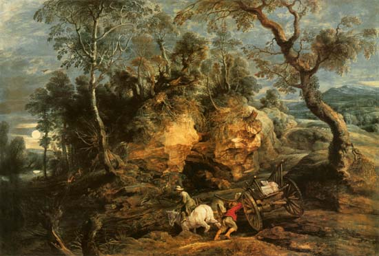Landscape with stone carriers von Peter Paul Rubens