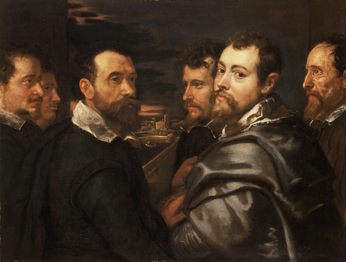 Selbstbildnis im Kreis der Mantuaner Freunde von Peter Paul Rubens