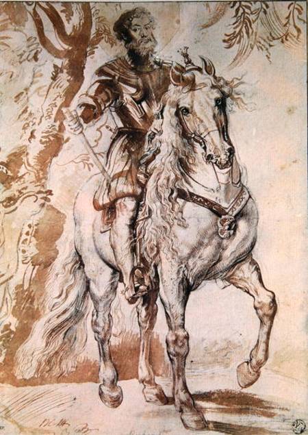 Study for an equestrian portrait of the Duke of Lerma (1553-1625) 1603 (pen & ink on paper) von Peter Paul Rubens