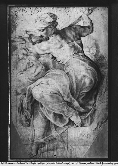 The Libyan Sibyl, after Michangelo Buonarroti (pierre noire & red chalk on paper) von Peter Paul Rubens