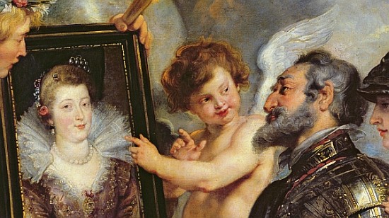 The Medici Cycle: Henri IV (1553-1610) Receiving the Portrait of Marie de Medici (1573-1642) 1621-25 von Peter Paul Rubens