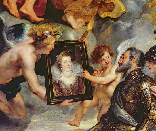 The Medici Cycle: Henri IV (1553-1610) Receiving the Portrait of Marie de Medici (1573-1642) 1621-25 von Peter Paul Rubens