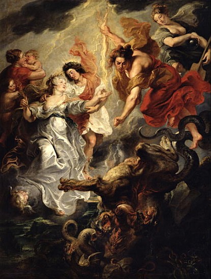 The Reconciliation of Marie de Medici and her son, 15th December 1621, 1621-25 von Peter Paul Rubens