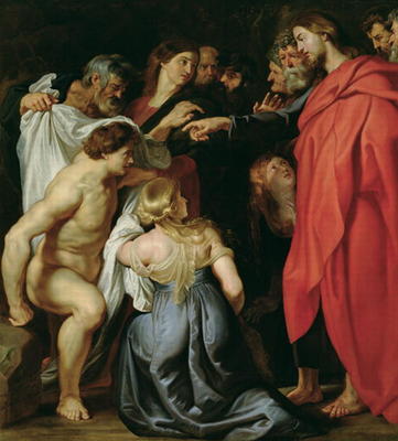 The Resurrection of Lazarus (oil on canvas) von Peter Paul Rubens