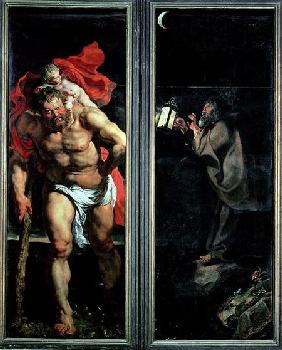 St. Christopher and the Hermit, outside shutters of the Descent from the Cross triptych 1611-14