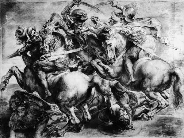The Battle of Anghiari after Leonardo da Vinci (1452-1519) von Peter Paul Rubens