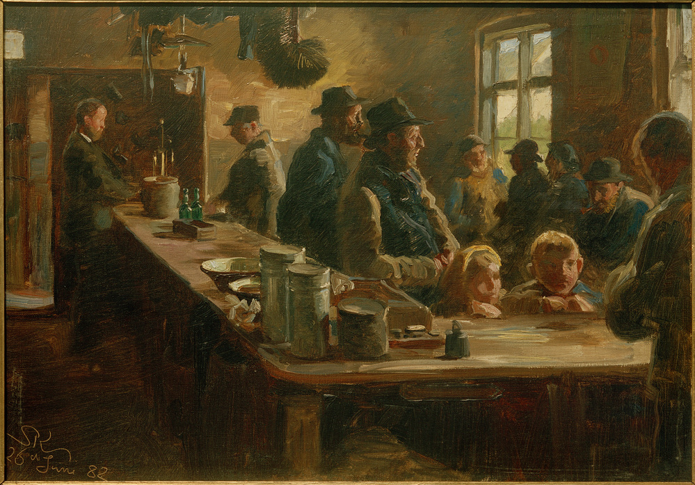 Im Kaufmannsladen, wenn nicht gefischt wird von Peder Severin Krøyer