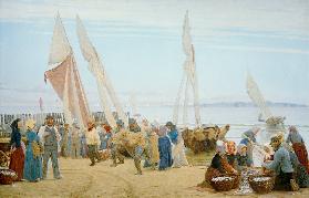 Morgen bei Hornbaek. Die Fischer kommen an Land 1875