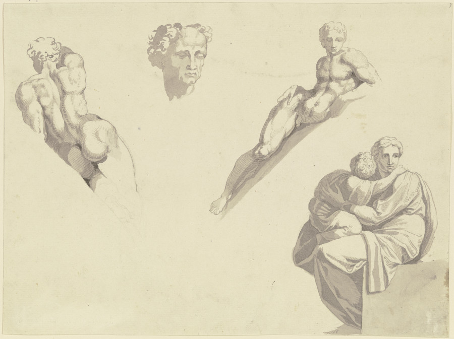 Studien aus der Sixtinische Kapelle des Michelangelo nach Kupferstichen gezeichnet von Peter von Cornelius