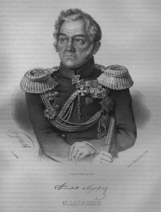 Porträt von Admiral Michail Petrowitsch Lasarew (1788-1851) von P.F. Borel