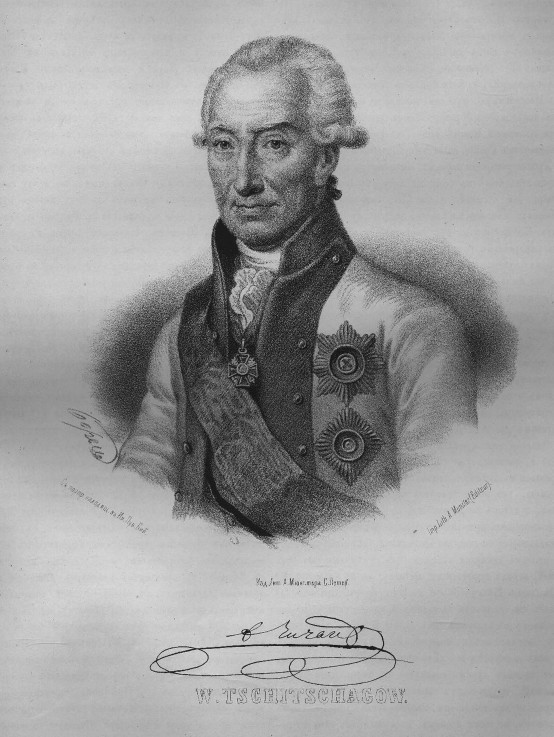 Porträt von Admiral Wassili Jakowlewitsch Tschitschagow (1726-1809) von P.F. Borel