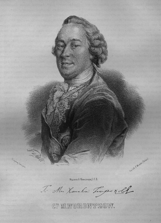 Porträt von Graf Michail Illarionowitsch Woronzow (1714-1767) von P.F. Borel